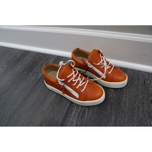 Giuseppe Zanotti Orange Leather Zip High Top Sneakers‎ EU 35.5